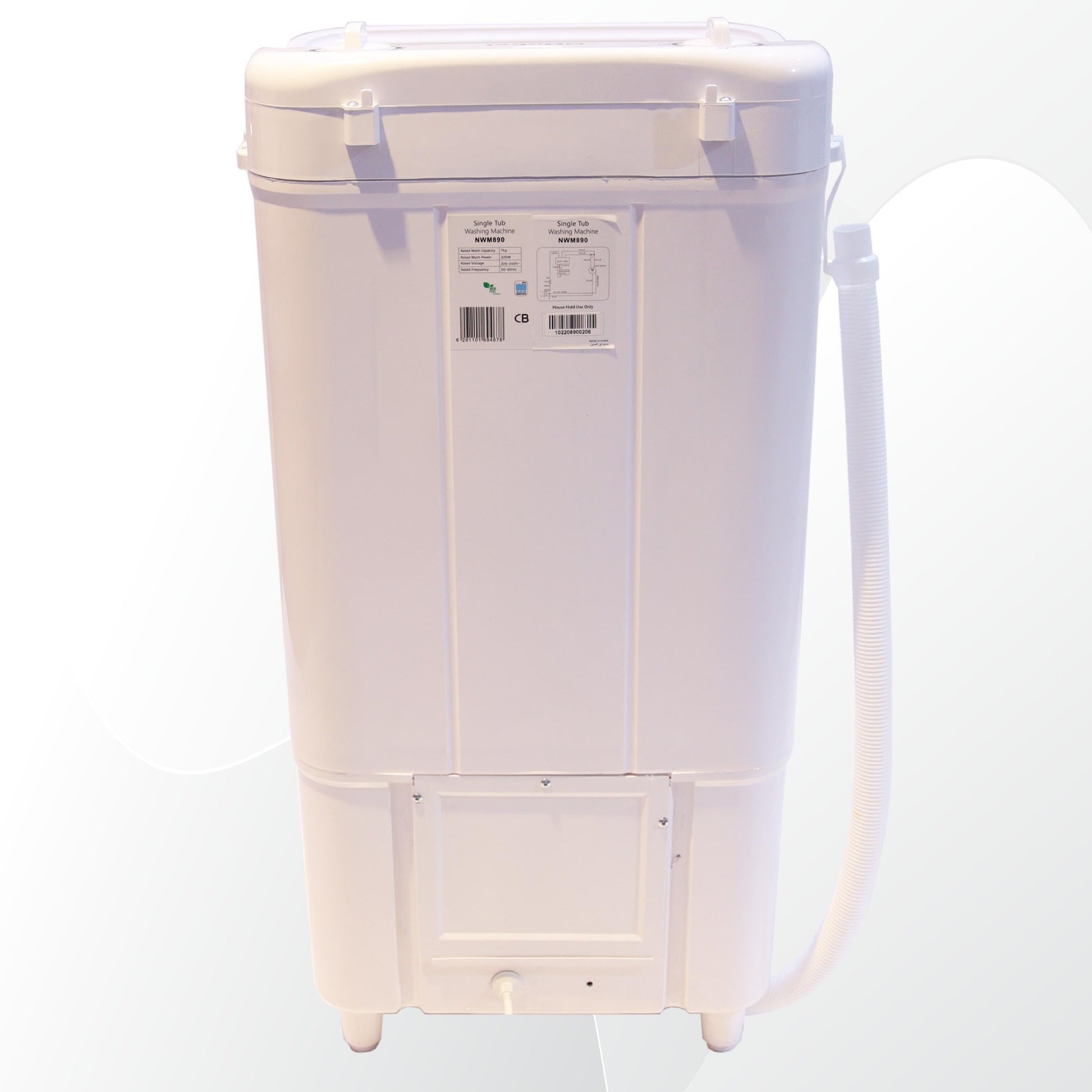 Nobel Single Tub Washing Machine 2 Number Of Wash Programs 7 kg NWM890 White-7