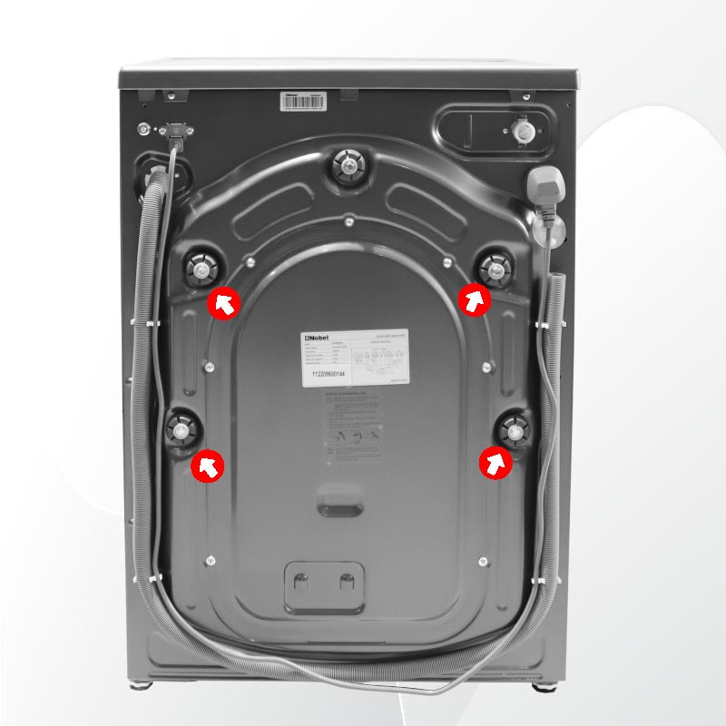 Nobel Front Load Washers Dark Silver 8Kg 1200Rpm Stainless Steel Drum Inverter Led Display NWM960RH-8
