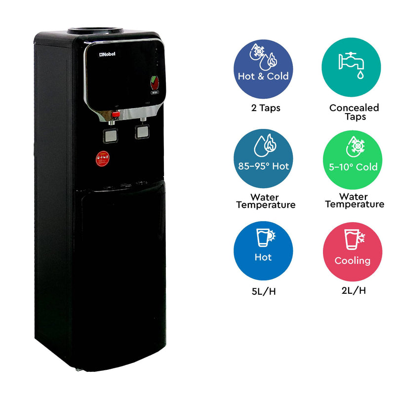 Nobel Water Dispenser Hot And Cool Black Cabinet R134A NWD702BK-2