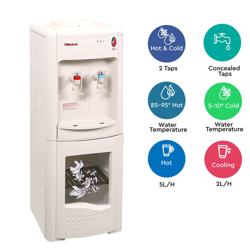 Nobel Water Dispenser Free Standing White Cabinet NWD1560-2