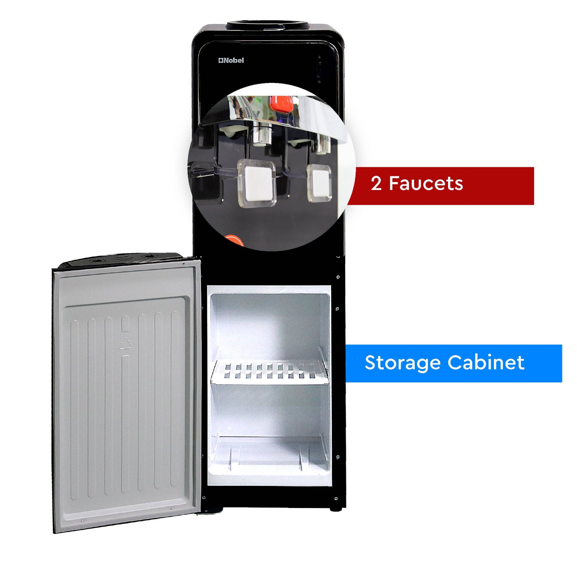 Nobel Water Dispenser Hot And Cool Black Cabinet R134A NWD702BK-4